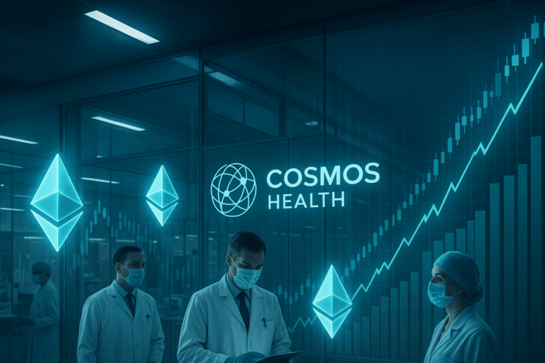 Cosmos Health expands Ethereum holdings to $1.8M under $300M digital assets facility